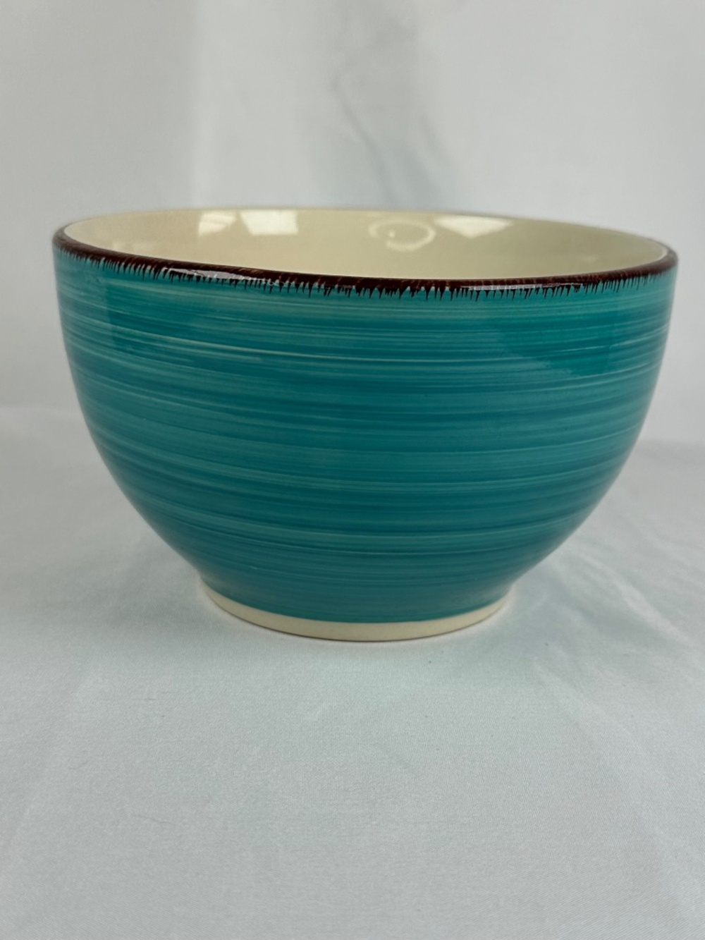 Royal Norfolk Turquoise Swirl Stoneware Bowl for Cereal or Ice Cream